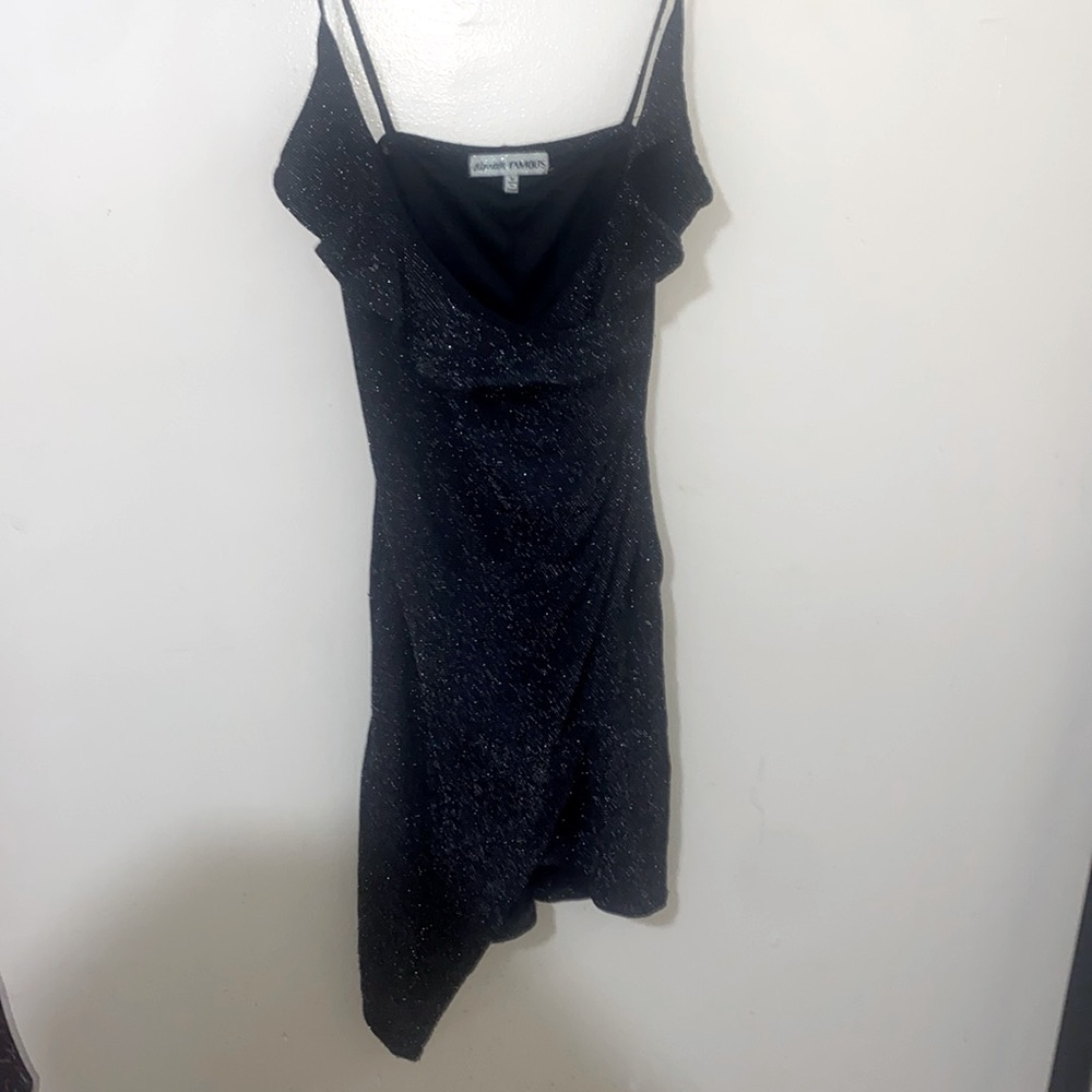Black Sparkling Dress with Small Slit